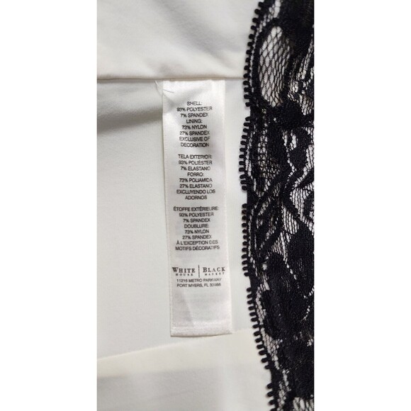 NWT WHBM Sleeveless Mixed Print Sheath Dress Size 8 White Black Style 570106517 - Picture 7 of 7